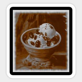 AI generated Chocolate Ice cream with beetles Sticker